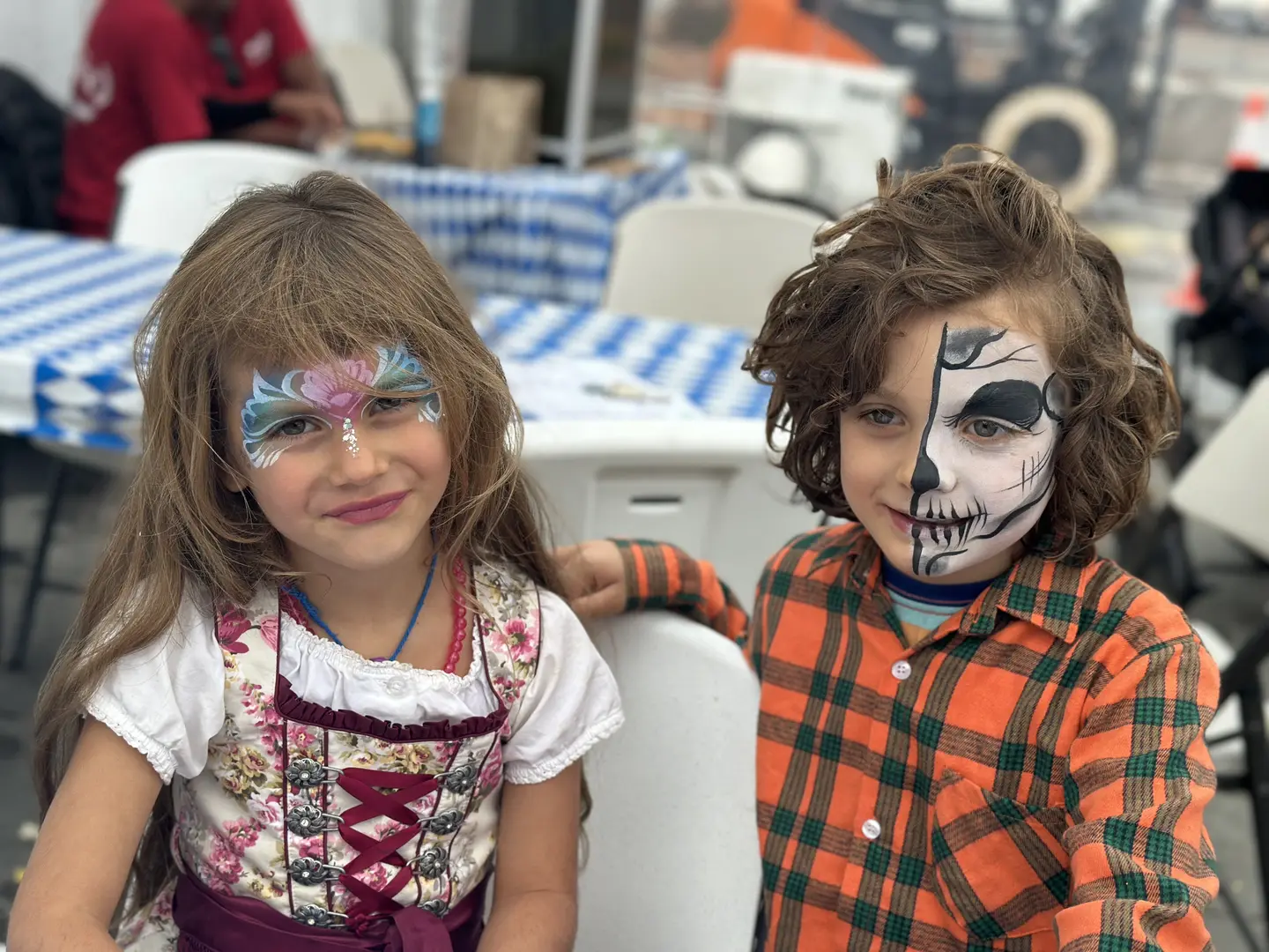 Children with face paint at Leavenworth Oktoberfest