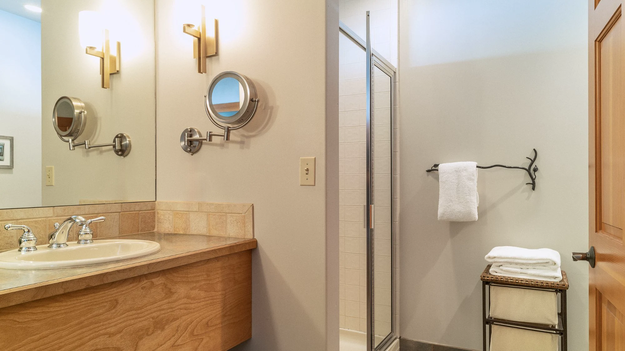Autumn Suite bathroom vanity and separate shower