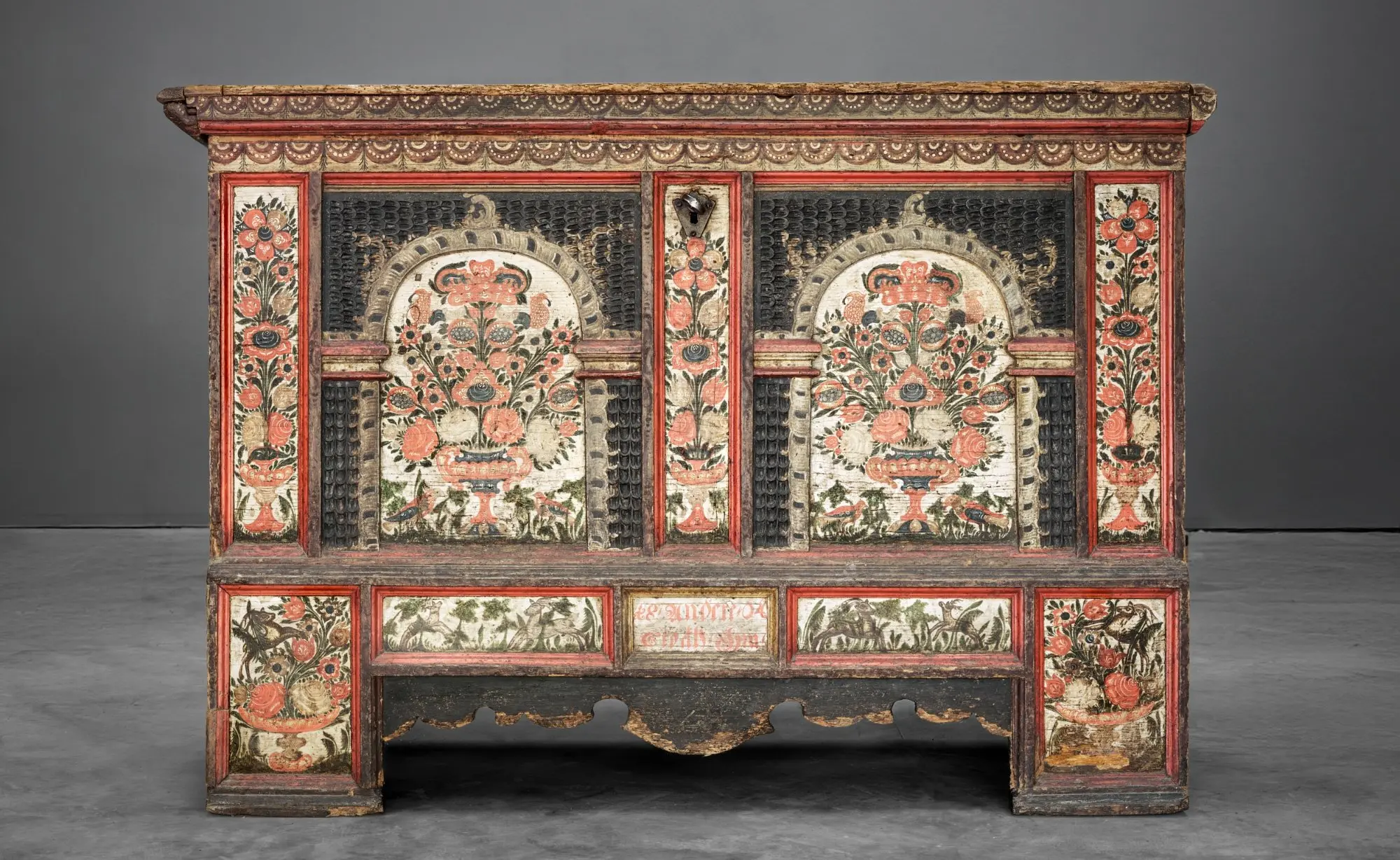 Summer Suite Truhe — hand-painted Alpine chest, Zillertal 1804