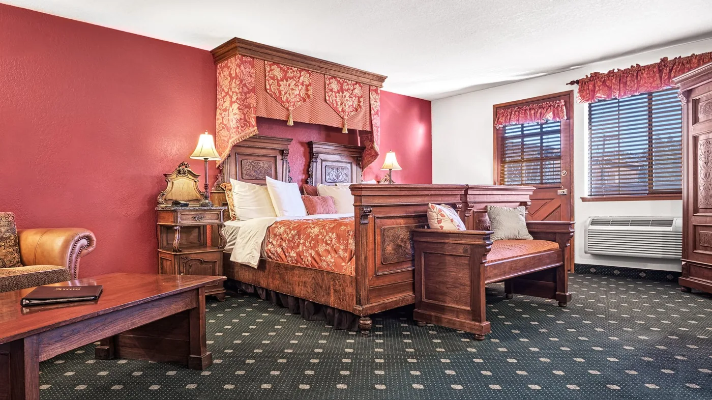 Ottman Suite bedroom carved walnut bed